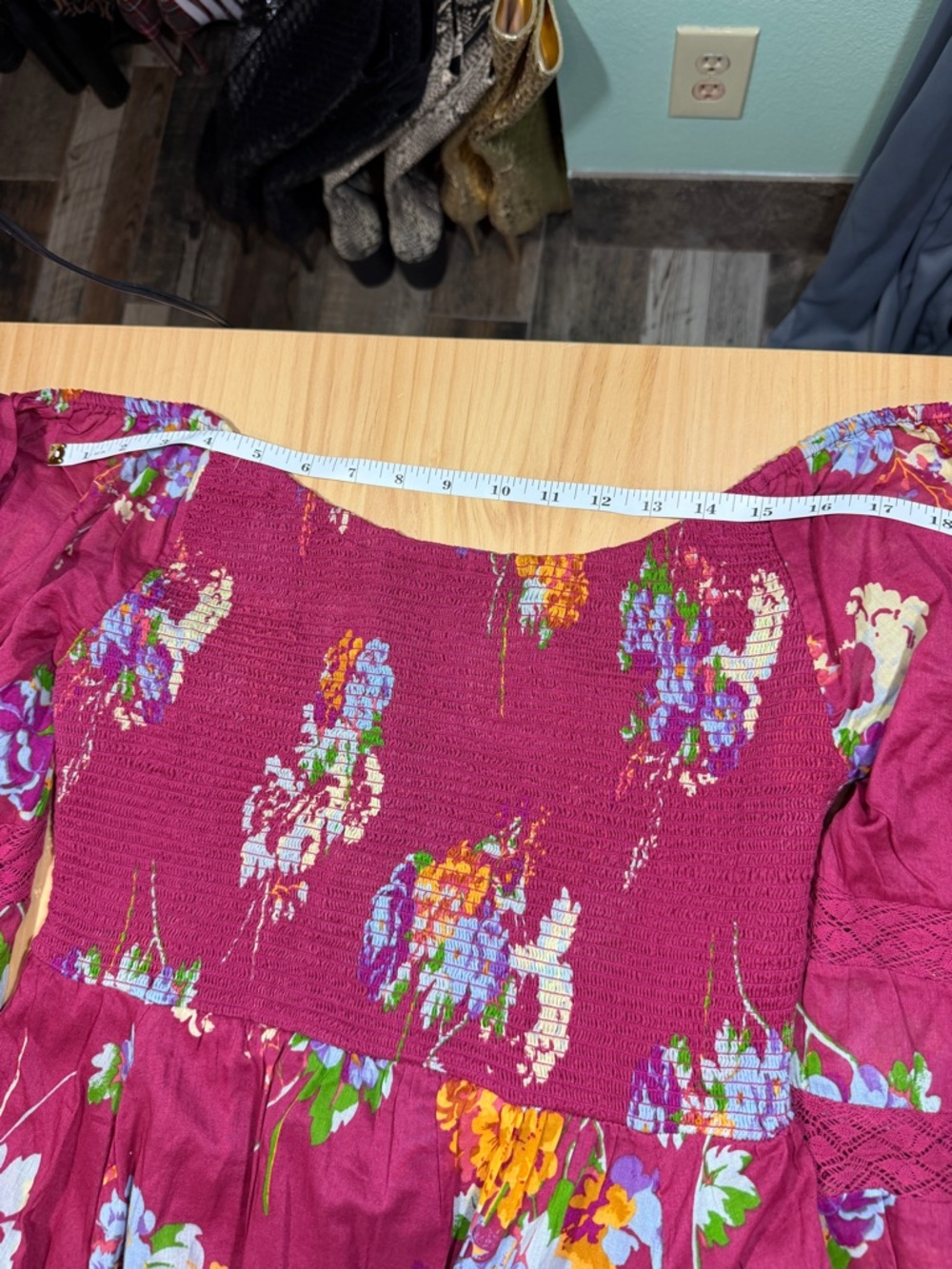 Free People Berry Floral Scoop-Neck Midi Dress B4 - Picture 7 of 11